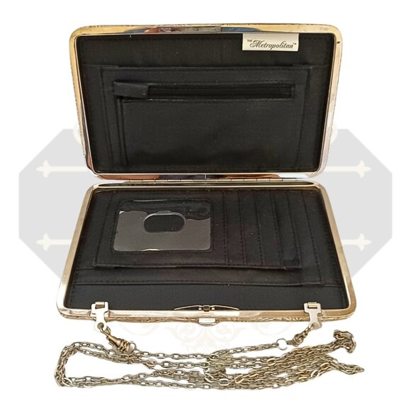 Vintage Sexy Sleek Slim Long Removeable Chain Faux Crocodile Skin Wallet. - Picture 3 of 14